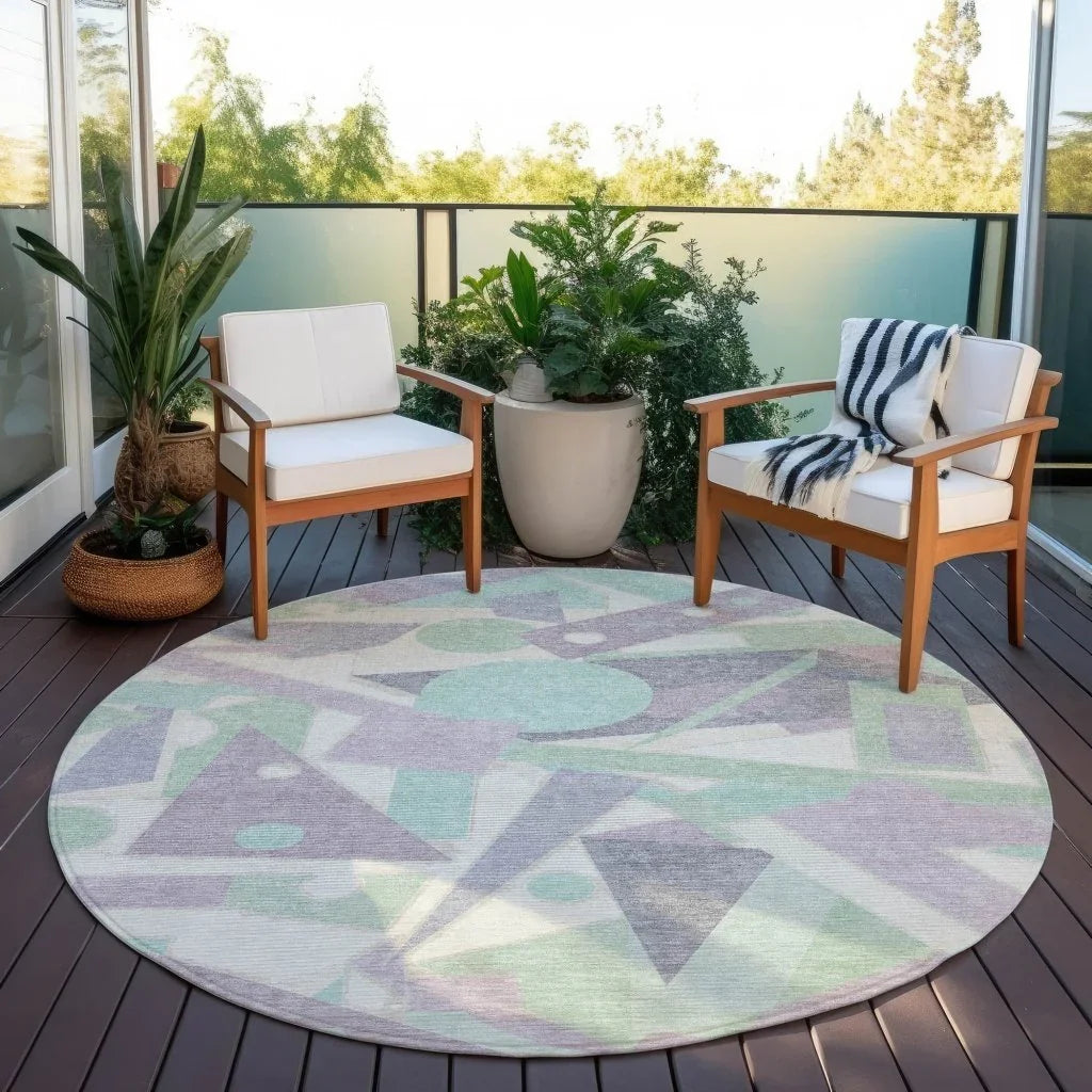 LOOMLAN Rugs Daeir Lilac Washable Indoor-Outdoor Rug
