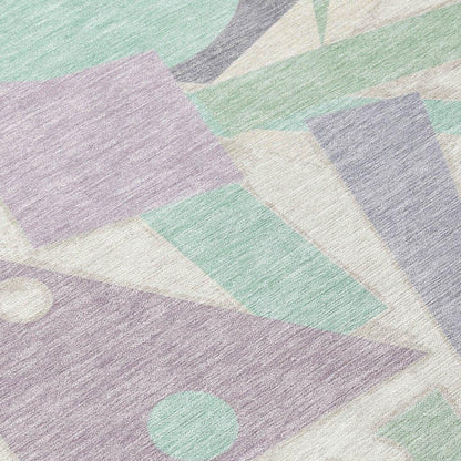 LOOMLAN Rugs Daeir Lilac Washable Indoor-Outdoor Rug