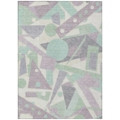 LOOMLAN Rugs Daeir Lilac Washable Indoor-Outdoor Rug