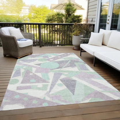 LOOMLAN Rugs Daeir Lilac Washable Indoor-Outdoor Rug