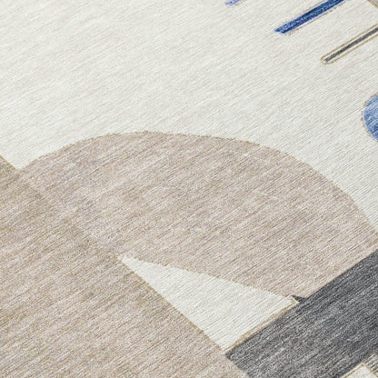 LOOMLAN Rugs Daeira Blue Washable Indoor-Outdoor Rug