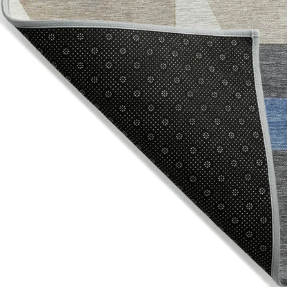 LOOMLAN Rugs Daeira Blue Washable Indoor-Outdoor Rug