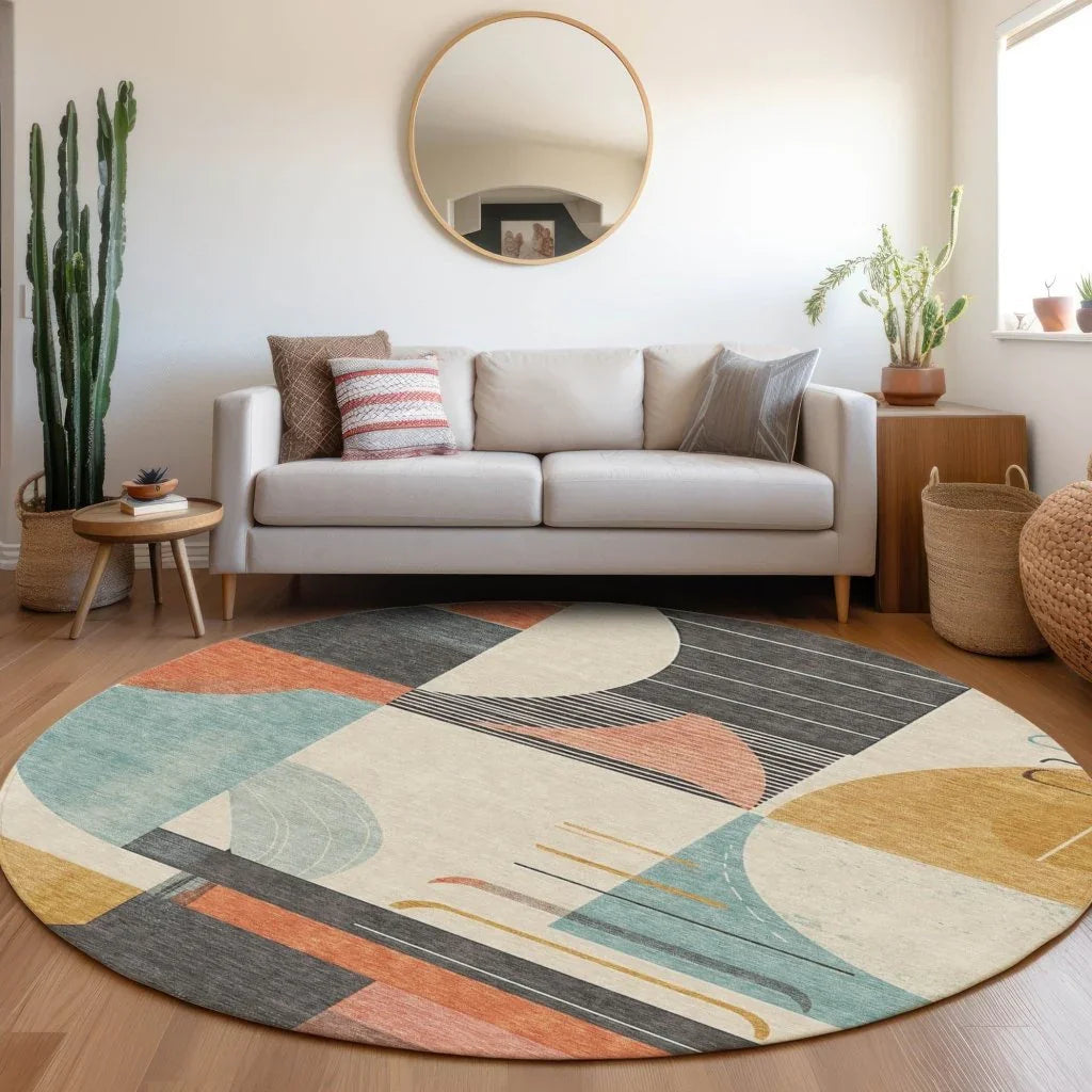 LOOMLAN Rugs Daeira Gray Washable Indoor-Outdoor Rug
