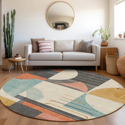 LOOMLAN Rugs Daeira Gray Washable Indoor-Outdoor Rug