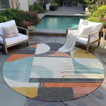 LOOMLAN Rugs Daeira Gray Washable Indoor-Outdoor Rug