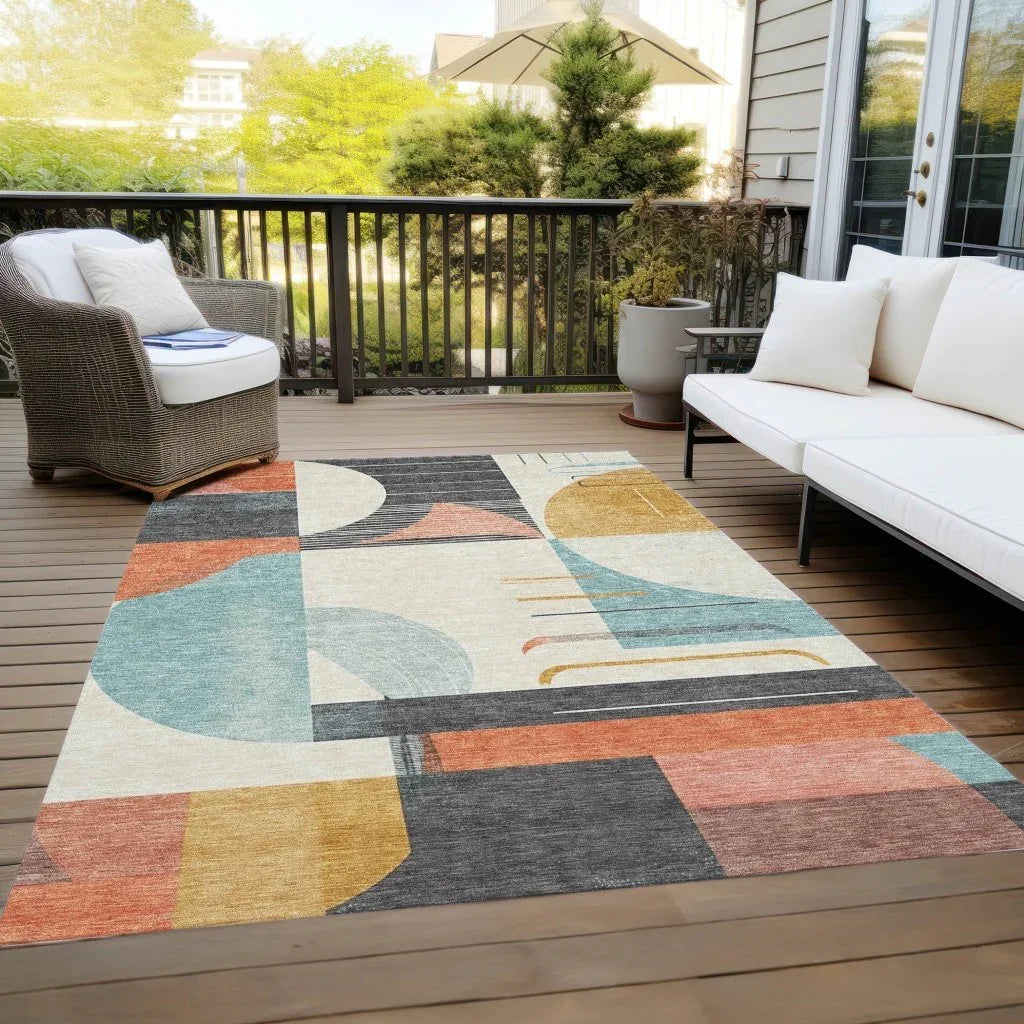 LOOMLAN Rugs Daeira Gray Washable Indoor-Outdoor Rug