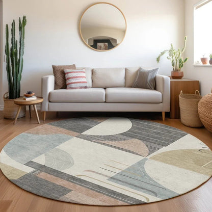 LOOMLAN Rugs Daeira Orange Washable Indoor-Outdoor Rug