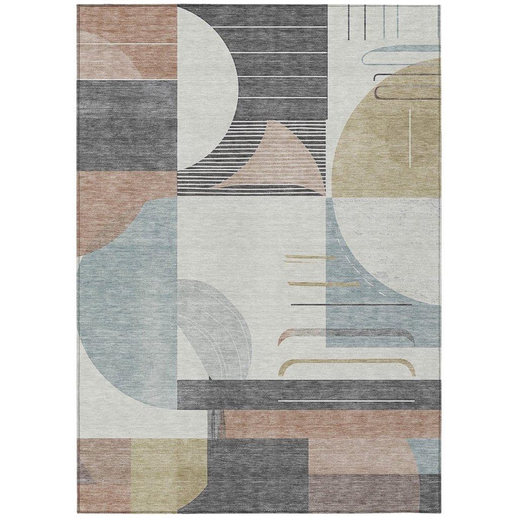 LOOMLAN Rugs Daeira Orange Washable Indoor-Outdoor Rug