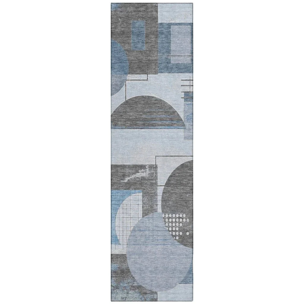 LOOMLAN Rugs Daeon Blue Washable Indoor-Outdoor Rug