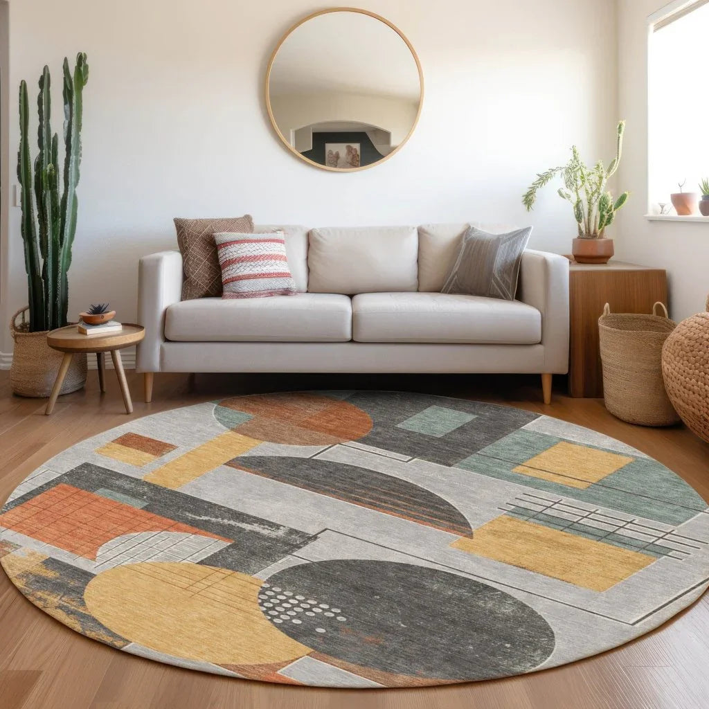 LOOMLAN Rugs Daeon Gray Washable Indoor-Outdoor Rug