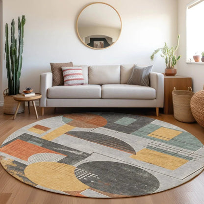 LOOMLAN Rugs Daeon Gray Washable Indoor-Outdoor Rug