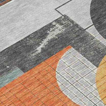 LOOMLAN Rugs Daeon Gray Washable Indoor-Outdoor Rug