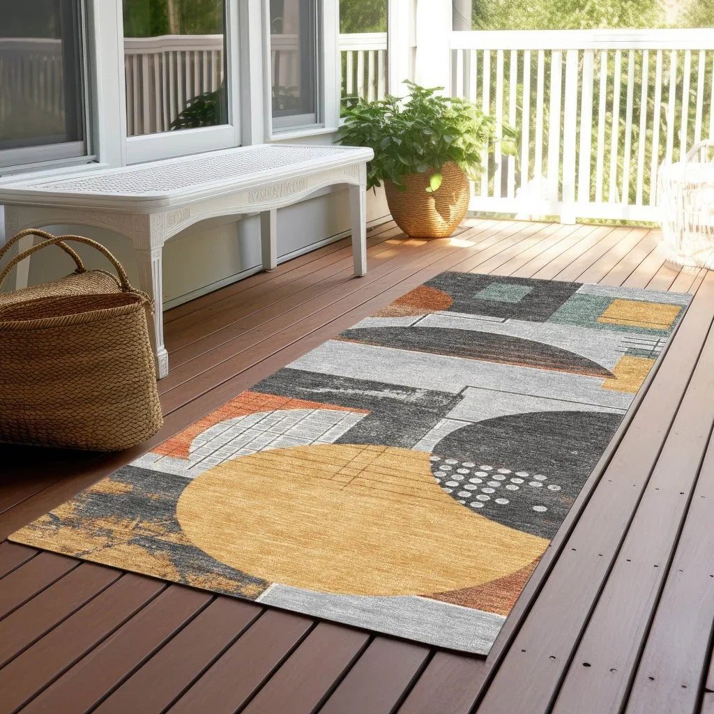 LOOMLAN Rugs Daeon Gray Washable Indoor-Outdoor Rug