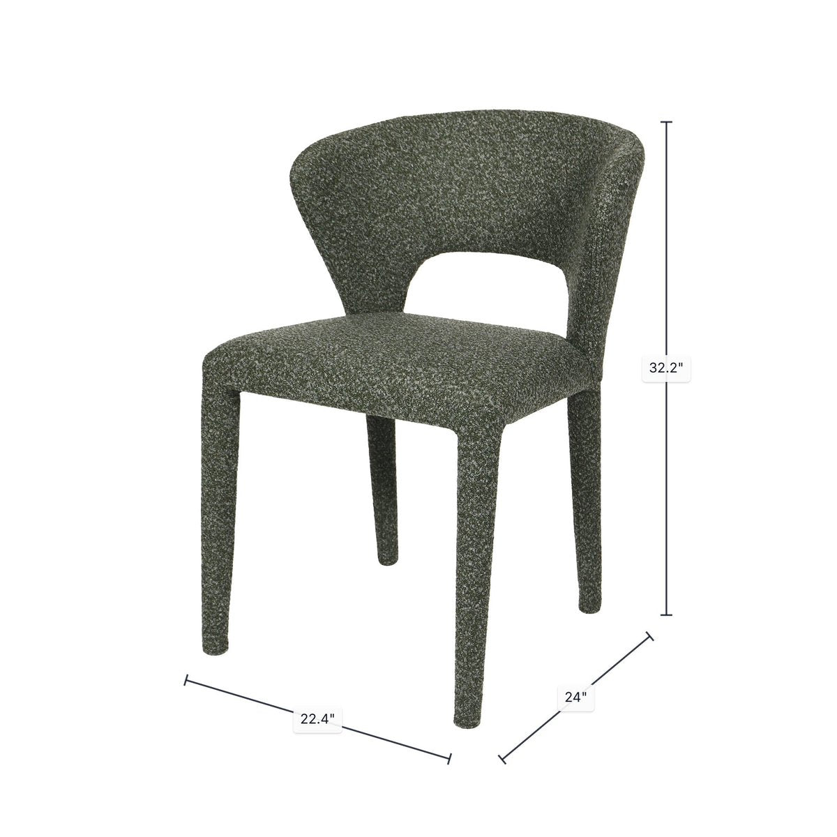 LH Home Dakota Leather Armless Dining Chair (Set of 2)
