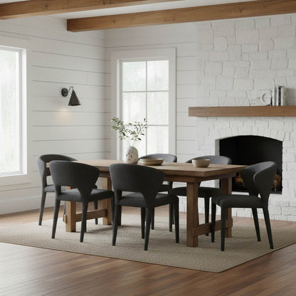LH Home Dakota Leather Armless Dining Chair (Set of 2)