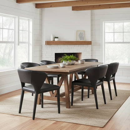 LH Home Dakota Leather Armless Dining Chair (Set of 2)
