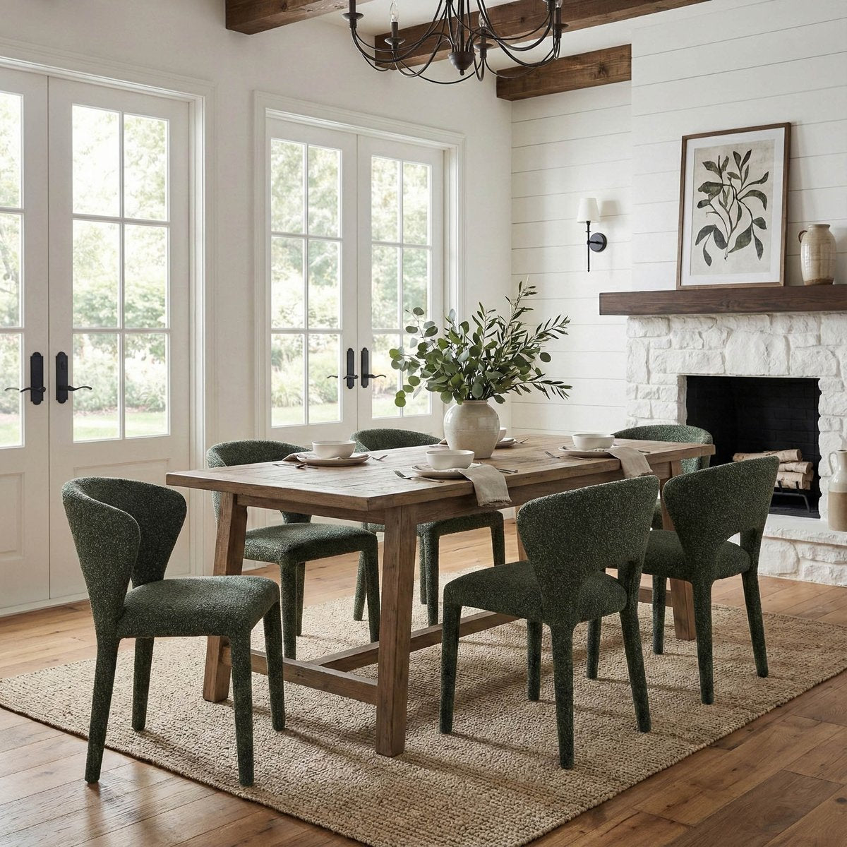 LH Home Dakota Leather Armless Dining Chair (Set of 2)