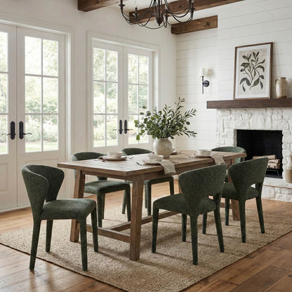 LH Home Dakota Leather Armless Dining Chair (Set of 2)