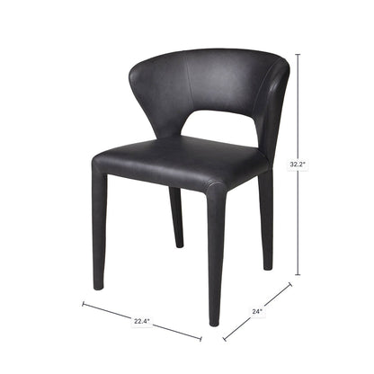 LH Home Dakota Leather Armless Dining Chair (Set of 2)
