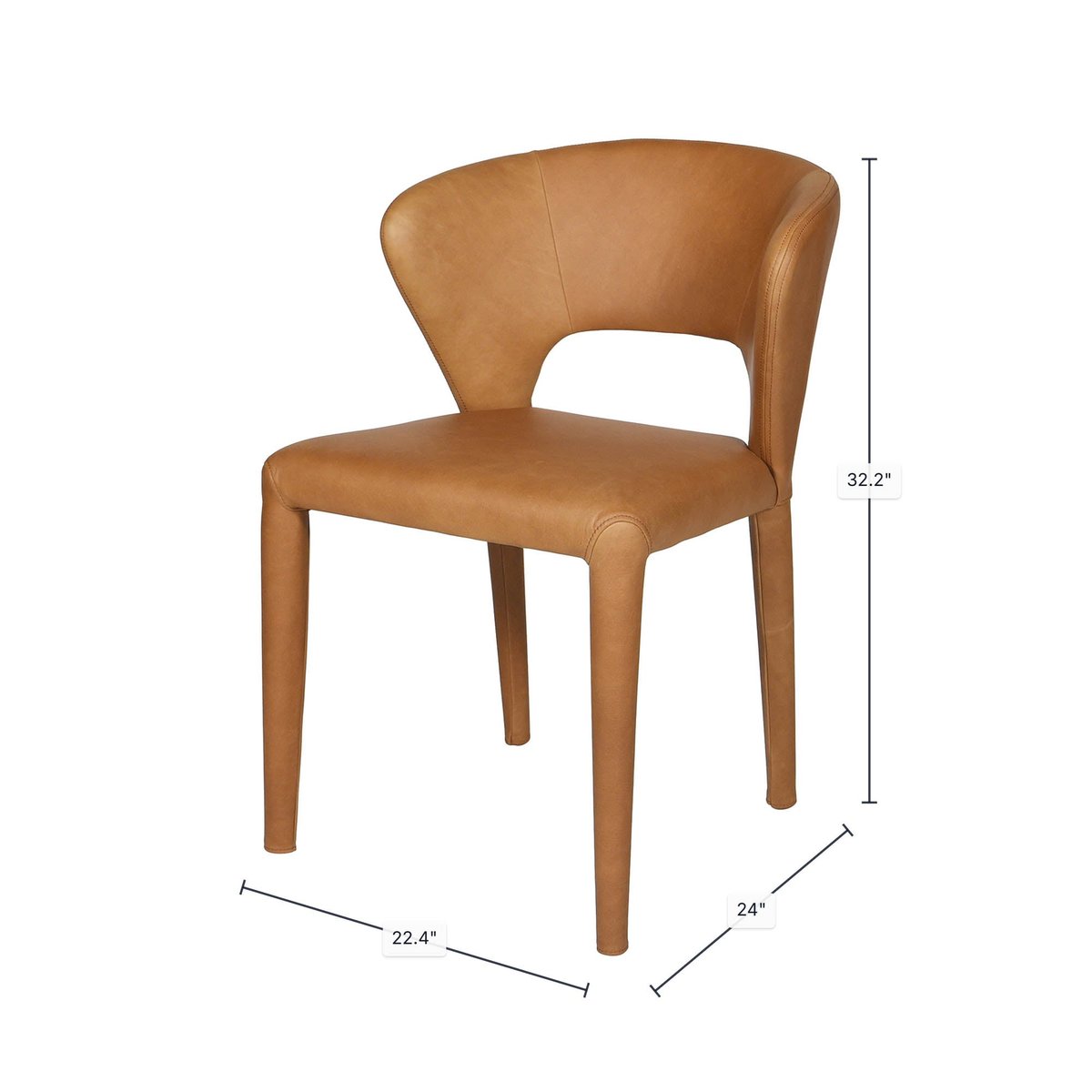 LH Home Dakota Leather Armless Dining Chair (Set of 2)