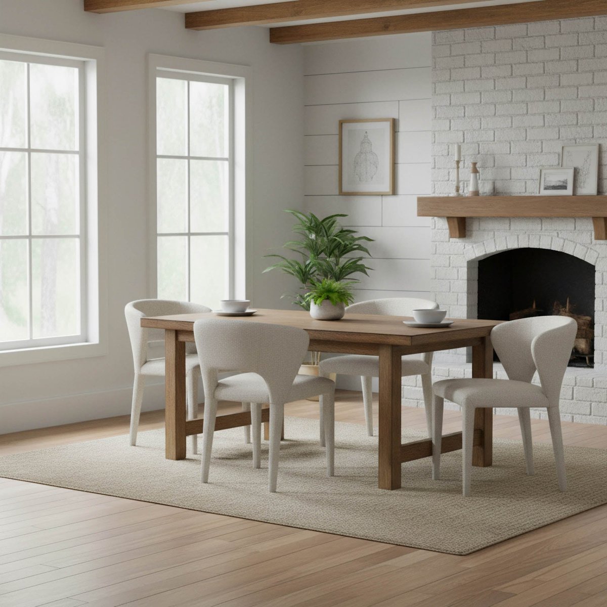 LH Home Dakota Leather Armless Dining Chair (Set of 2)