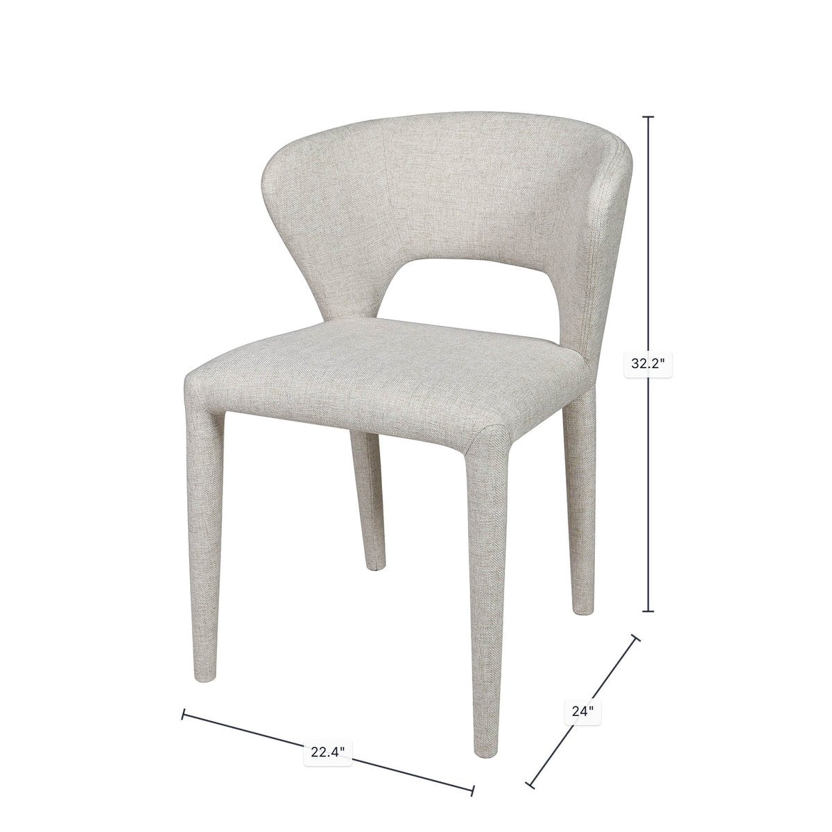 LH Home Dakota Leather Armless Dining Chair (Set of 2)