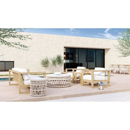Dana Carrara Marble Top Outdoor Coffee Table -- view 4