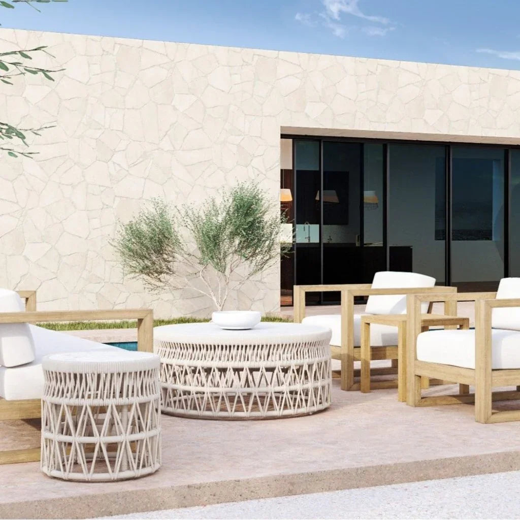 Dana Carrara Marble Top Outdoor End Table -- view 2