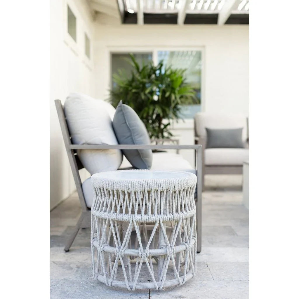 Dana Carrara Marble Top Outdoor End Table -- view 5