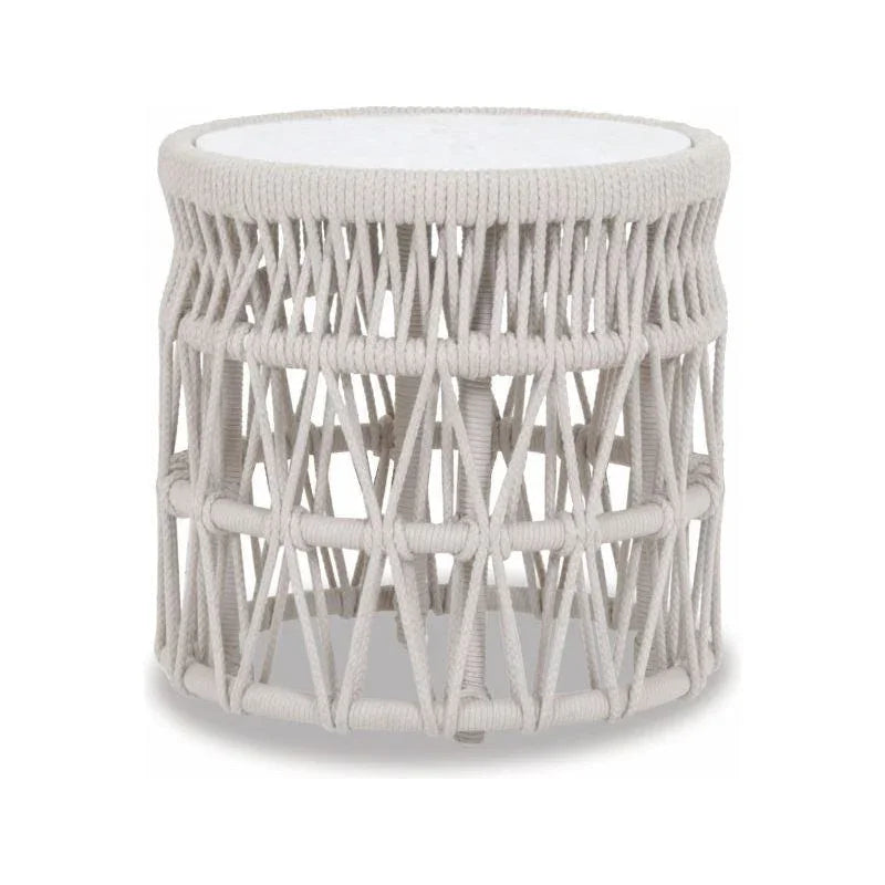 Dana Carrara Marble Top Outdoor End Table