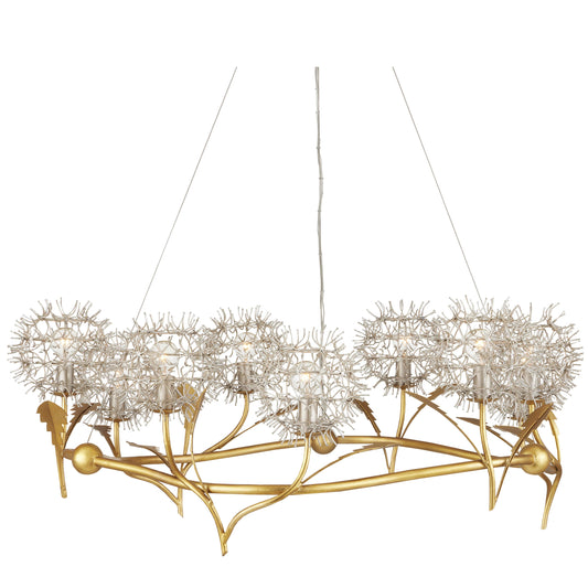 Dandelion Silver & Gold Chandelier Chandeliers Sideboards and Things By Currey & Co