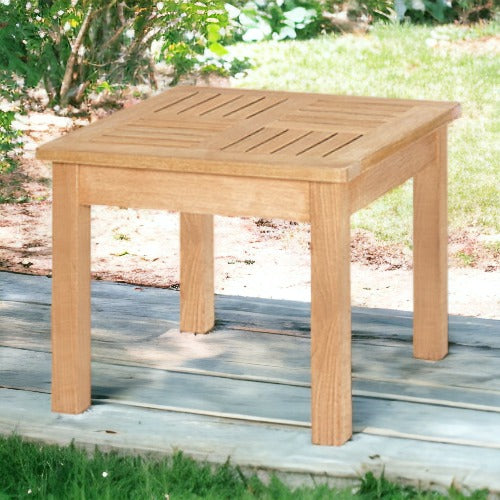 Dane Square Teak Outdoor Side Table-Outdoor Side Tables-HiTeak-Sideboards and Things