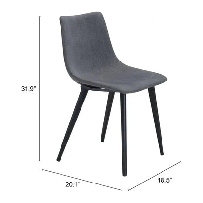 Zuo Modern Daniel Performance Fabric Armless Dining Chair 2PC