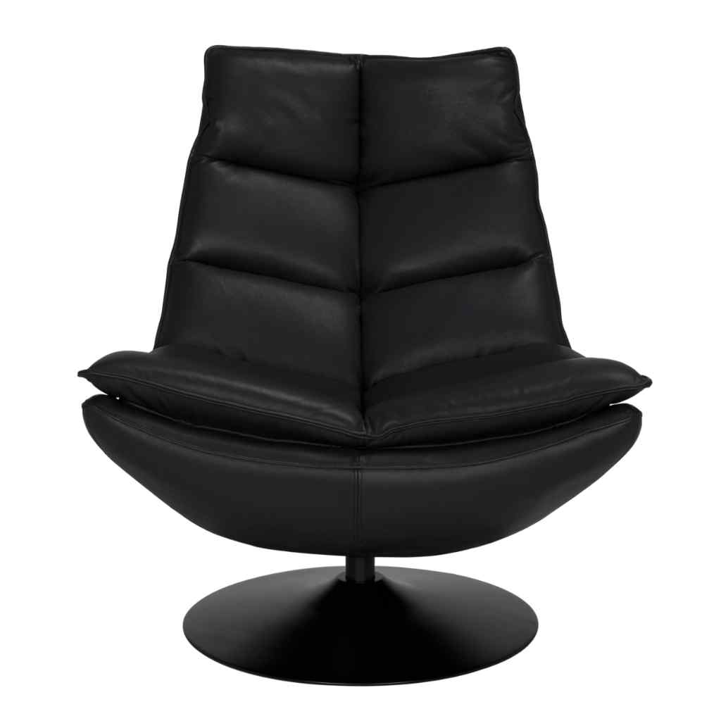 Dante Top-Grain Leather Swivel Club Chair
