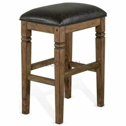 Dark Brown Bar Height Backless Stool Cushion Seat Bar Stools Sideboards and Things By Sunny D