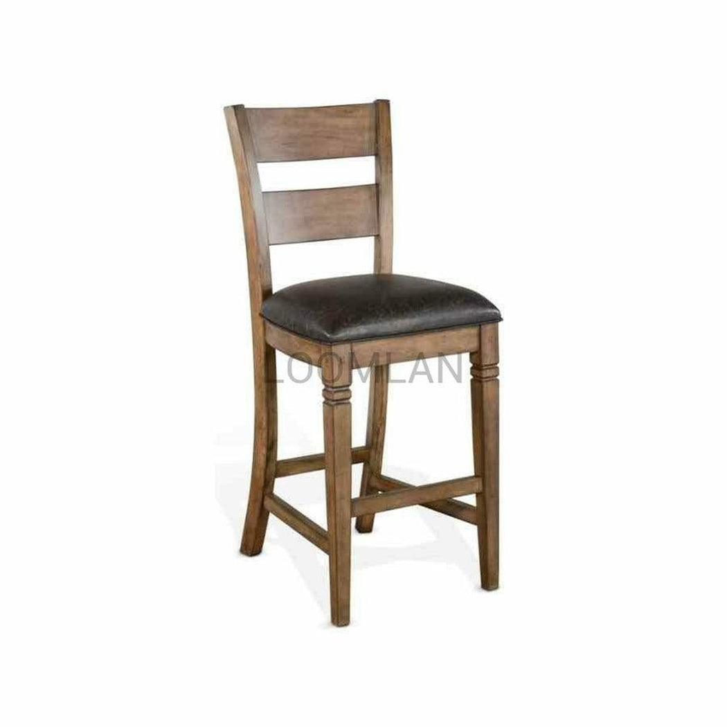 Dark Brown Bar Height Ladder Back Stool Cushion Seat Bar Stools Sideboards and Things By Sunny D