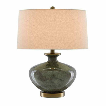 Dark Gray Moss Green Antique Brass Greenlea Table Lamp Table Lamps Sideboards and Things By Currey & Co