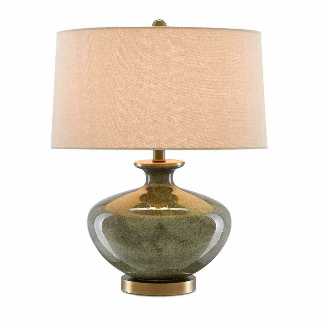 Dark Gray Moss Green Antique Brass Greenlea Table Lamp Table Lamps Sideboards and Things By Currey & Co