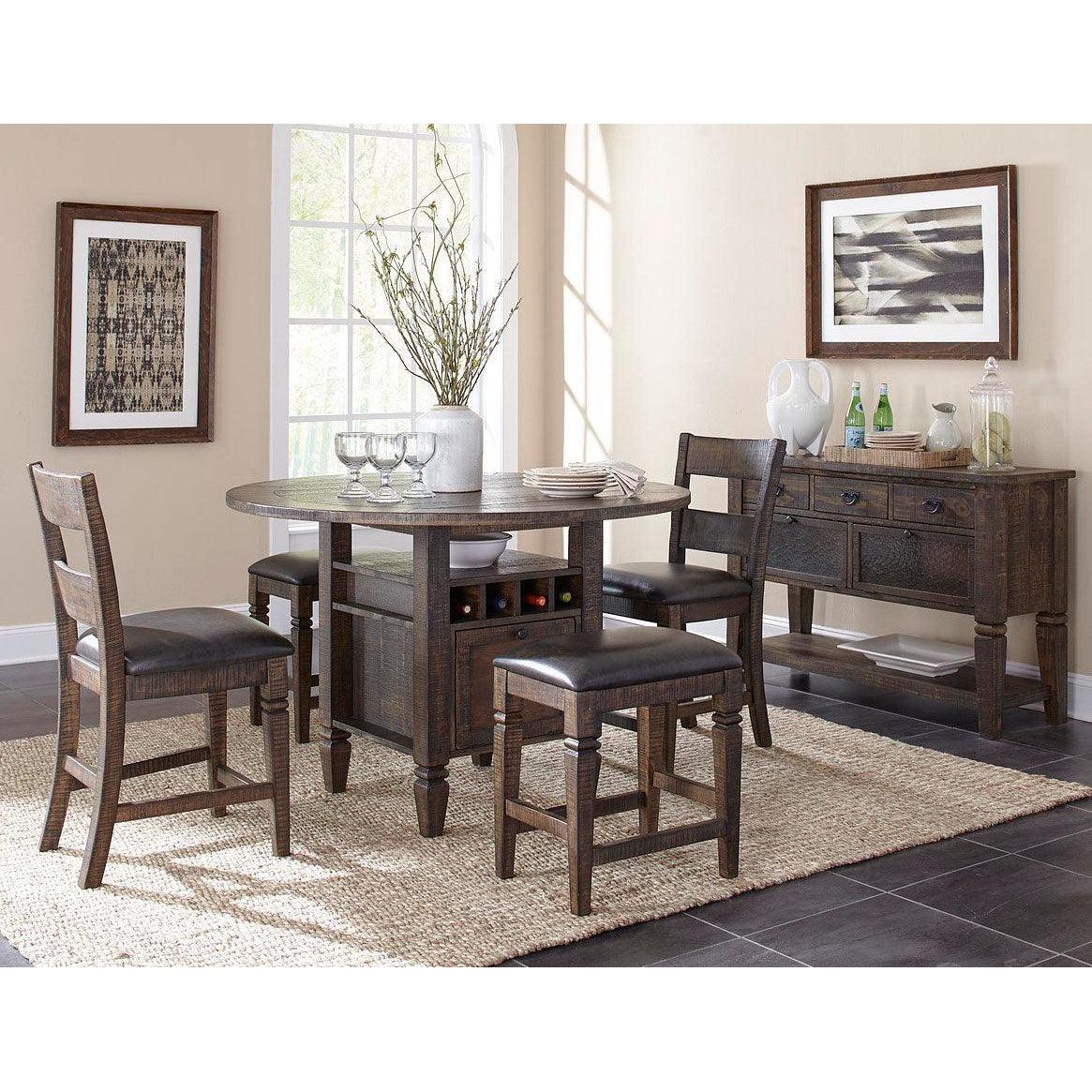 Sunny D Ladder Back Counter Stool Leather Seat Set Of 2