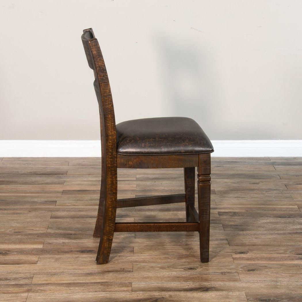 Sunny D Ladder Back Counter Stool Leather Seat Set Of 2