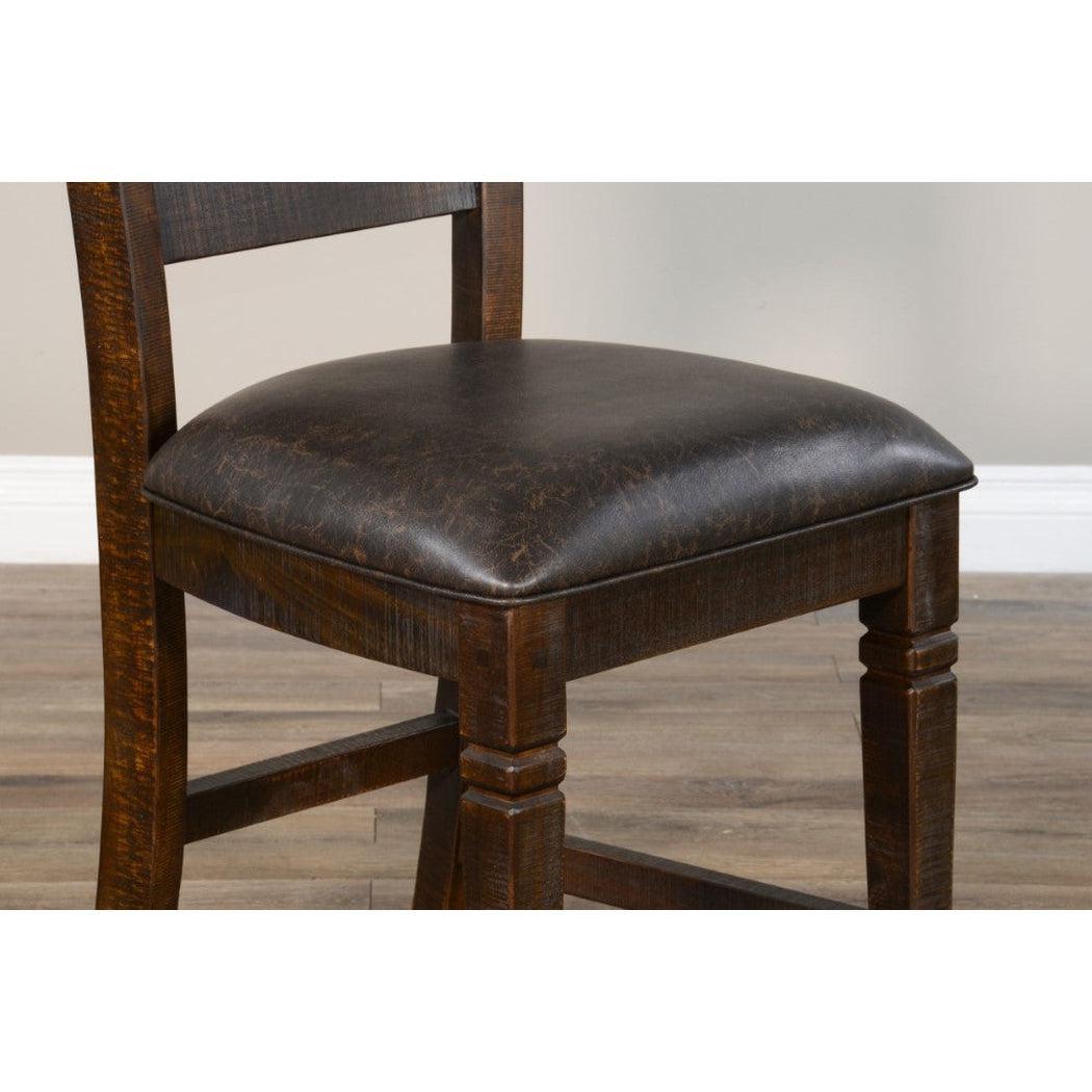 Sunny D Ladder Back Counter Stool Leather Seat Set Of 2