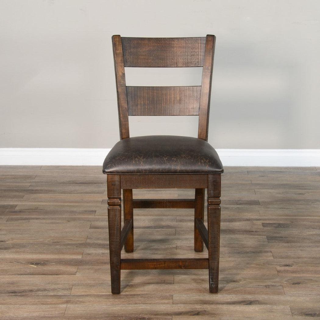 Sunny D Ladder Back Counter Stool Leather Seat Set Of 2