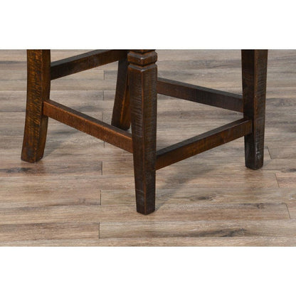 Sunny D Ladder Back Counter Stool Leather Seat Set Of 2