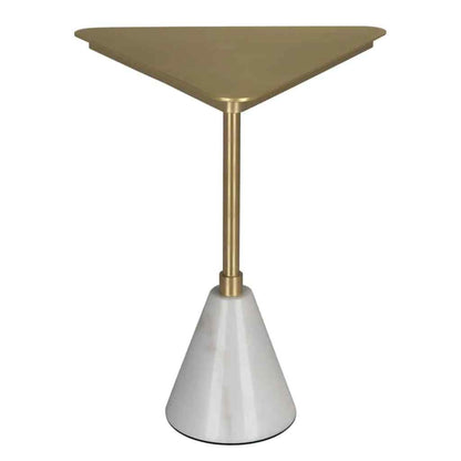 Darwin Triangular Aged Brass Top Side Table