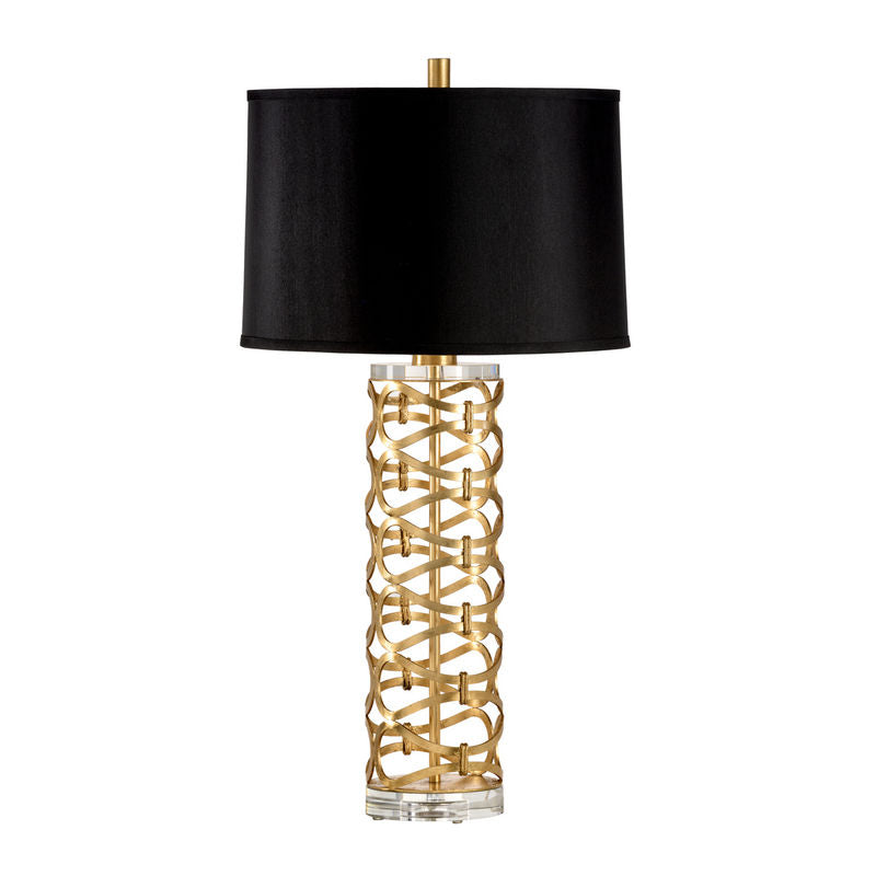 Dazzling Geomettric Patterned Gold Table Lamp-Table Lamps-Wildwood-LOOMLAN