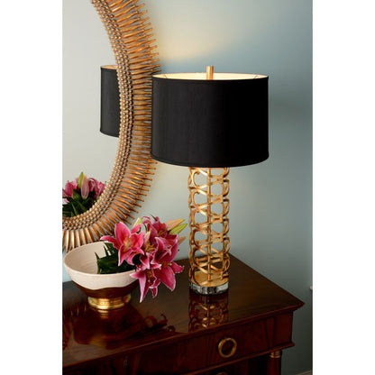 Dazzling Geomettric Patterned Gold Table Lamp-Table Lamps-Wildwood-LOOMLAN