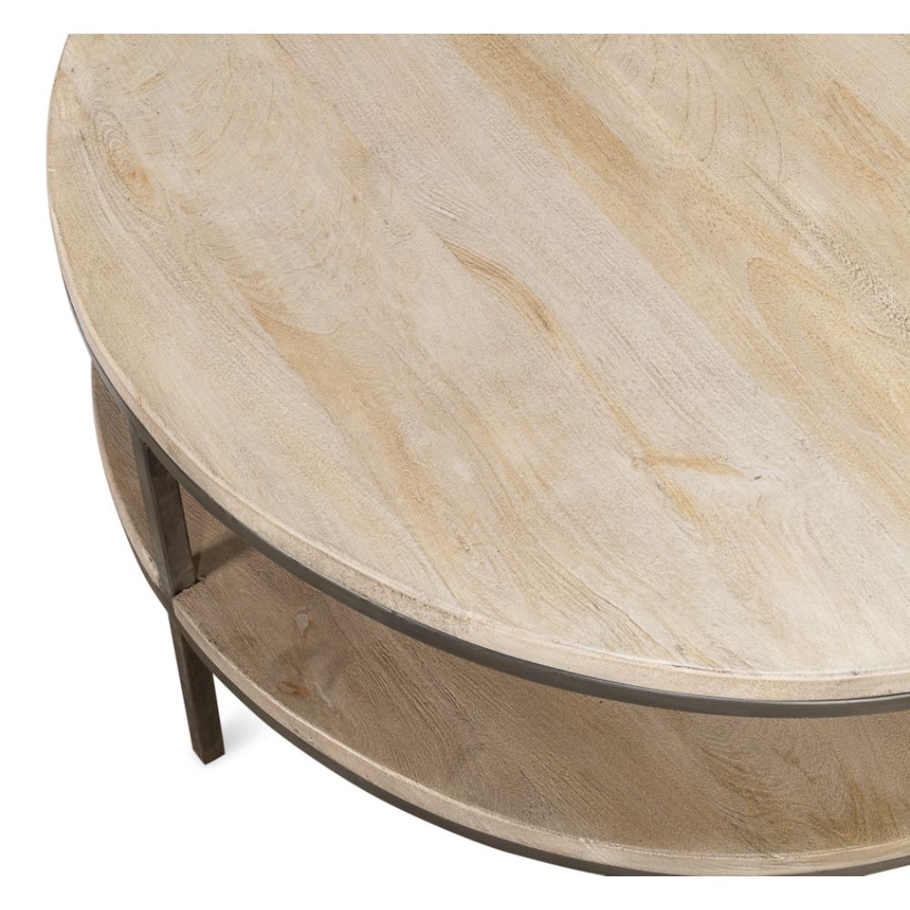 De Stiol Coffee Table Round With Storage Shelf-Coffee Tables-Sarreid-LOOMLAN