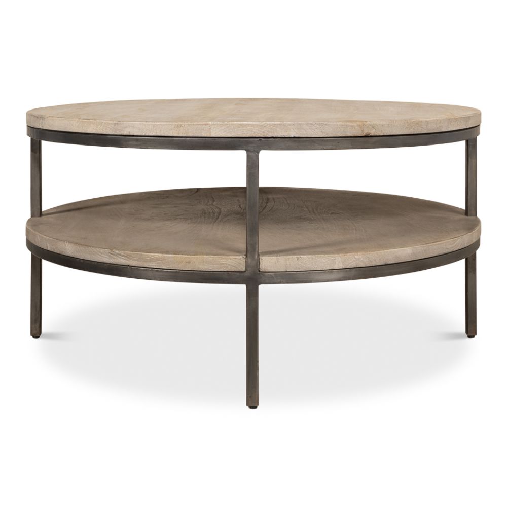 De Stiol Coffee Table Round With Storage Shelf-Coffee Tables-Sarreid-LOOMLAN