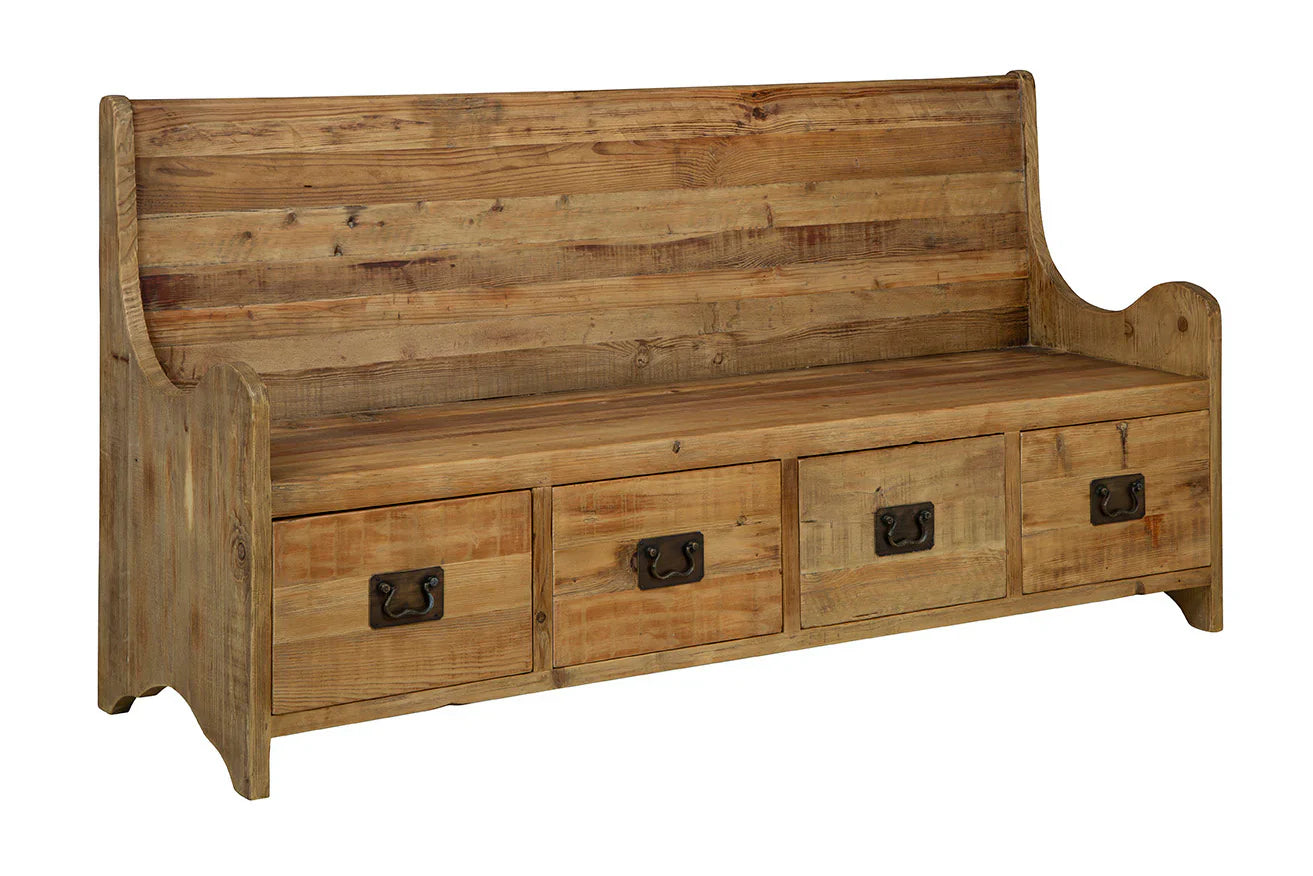 DeLine Multi-Toned Natural Wooden Storage Bench