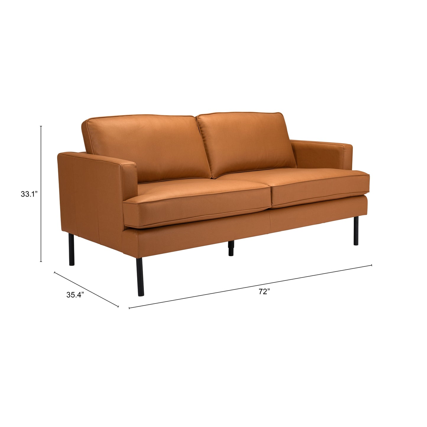 Decade Sofa Brown-Sofas & Loveseats-Zuo Modern-LOOMLAN